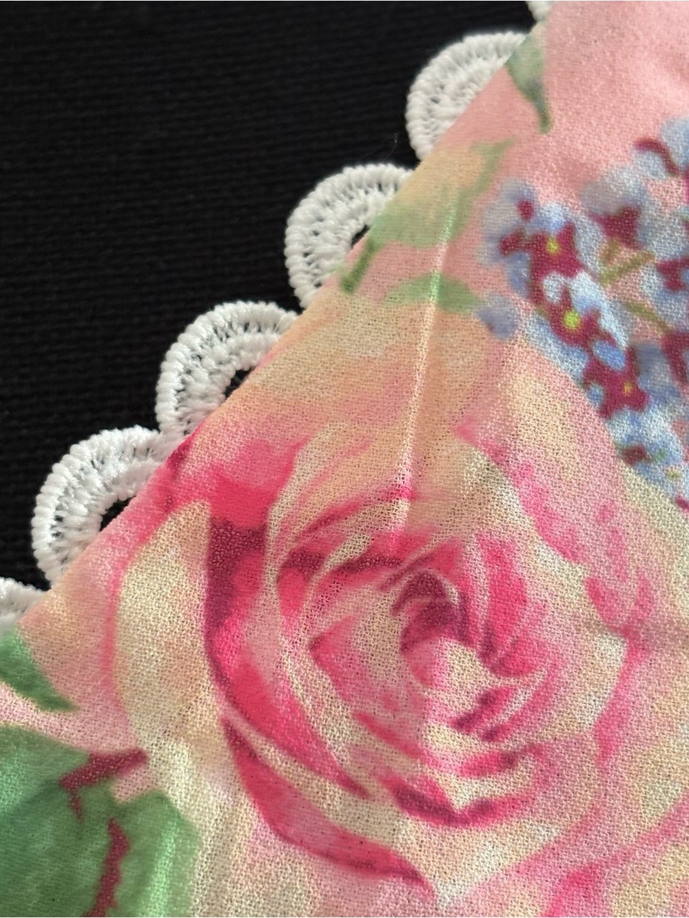 Lovecolette Floral Dress Sz L Pink Blue Cottagecore Puff Sleeve Coquette Mini - Picture 7 of 10